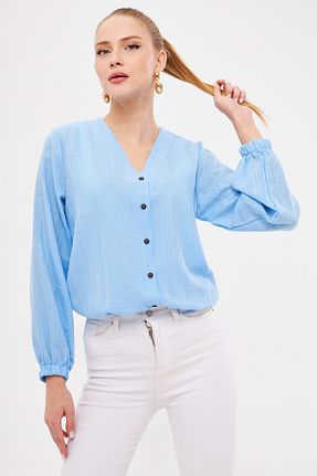 پیراهن آبی زنانه رگولار armonika - کد 869206449