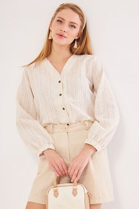 پیراهن بژ زنانه رگولار armonika - کد 761227949