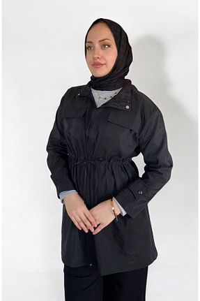 بارانی و بادگیر حجاب مشکی زنانه رگولار MODA - کد 897339490