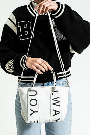 کیف دوشی سفید زنانه چرم مصنوعی BAGS - کد 897350478