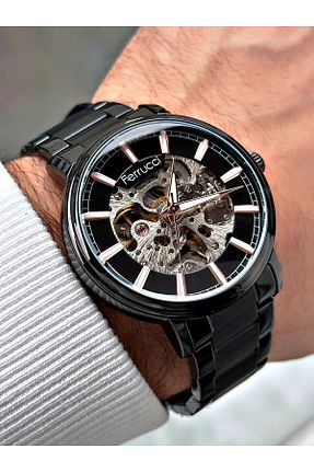 ساعت مچی مشکی مردانه 41-45 میلی متر Ferrucci - کد 897379764