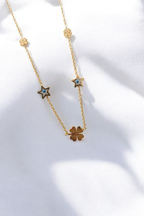 گردنبند استیل ( فولاد ) طلائی زنانه استیل ضد زنگ JoyShine - کد 897390847