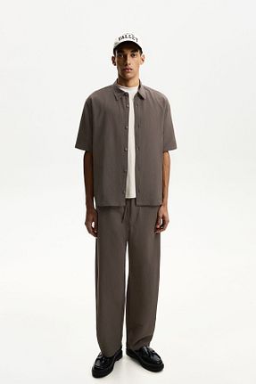 شلوار بژ مردانه پلی استر Bershka - کد 897412399