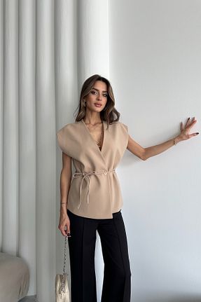 جلیقه بژ زنانه اورسایز MAT Collection - کد 897443421