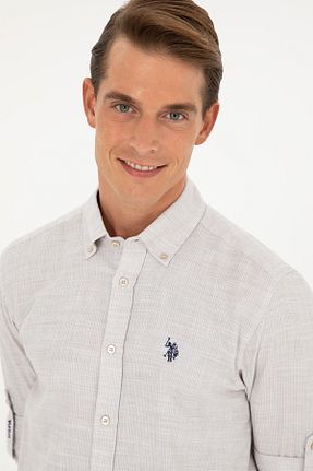 پیراهن طوسی مردانه یقه پیراهنی U.S. Polo Assn. - کد 833114840