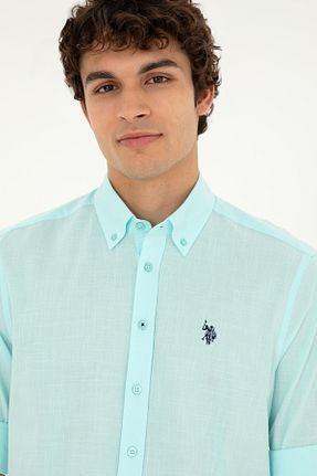 پیراهن سبز مردانه یقه پیراهنی U.S. Polo Assn. - کد 833118257