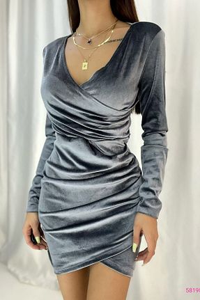 لباس طوسی زنانه مخمل Deafox - کد 453911422
