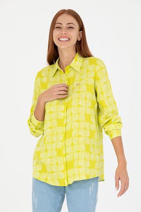 پیراهن سبز زنانه یقه پیراهنی U.S. Polo Assn. - کد 827033188