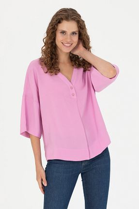 بلوز صورتی زنانه ساده U.S. Polo Assn. - کد 839075538