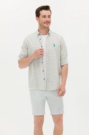 پیراهن سبز مردانه یقه دکمه دار U.S. Polo Assn. - کد 827027157