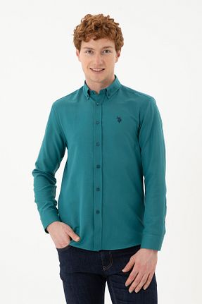پیراهن سبز مردانه یقه پیراهنی U.S. Polo Assn. - کد 833118880
