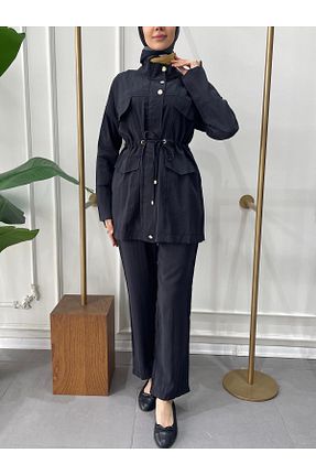 ست بالاتنه و پائین تنه مشکی زنانه بافتنی MODA HASEN - کد 897445349