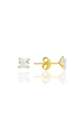 گوشواره نقره طلائی زنانه 925 عیار Söğütlü Silver - کد 897459182