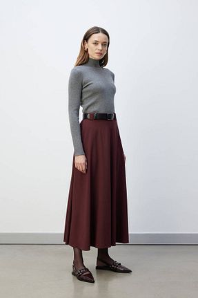 دامن زرشکی زنانه پارچه BE BLUE - کد 897449937