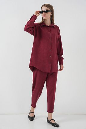 ست بالاتنه و پائین تنه زرشکی زنانه بافتنی Bigdart - کد 897436258