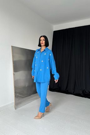 ست بالاتنه و پائین تنه حجاب آبی زنانه رگولار Store - کد 897458713