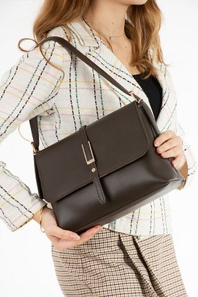 کیف دوشی قهوه ای زنانه چرم مصنوعی Kaya Bag - کد 897463013