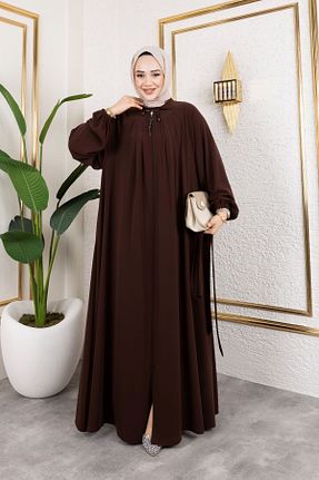 کلاه و ابایا قهوه ای زنانه پنبه پلی استر KADEEM - کد 897462783