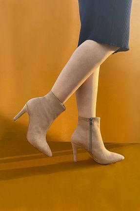 بوت / نیم بوت قهوه ای زنانه چرم مصنوعی BRITY - کد 367818339