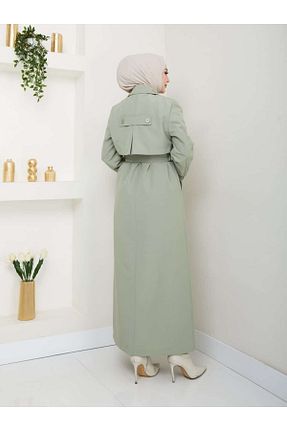 ترنچکت حجاب سبز زنانه پنبه پلی استر ELBİSHE - کد 897460631