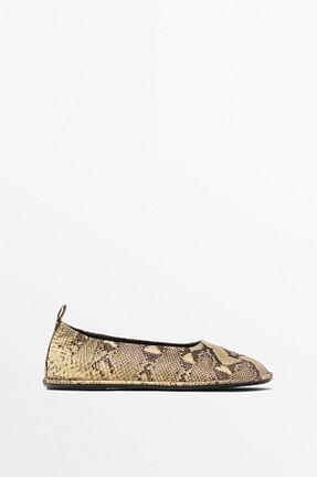 کفش کژوال متالیک زنانه چرم خالص Massimo Dutti - کد 897499588