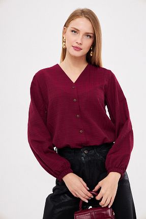 پیراهن زرشکی زنانه رگولار armonika - کد 869206395