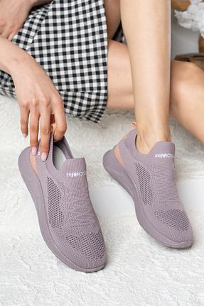 کفش اسنیکر بنفش زنانه بدون بند İmerShoes - کد 266441537