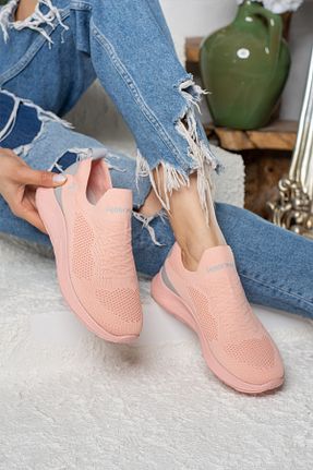 کفش اسنیکر صورتی زنانه بدون بند İmerShoes - کد 266423634