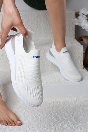 کفش اسنیکر سفید زنانه بدون بند İmerShoes - کد 280693624