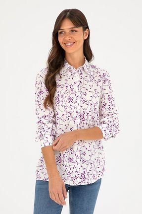 پیراهن سفید زنانه یقه پیراهنی U.S. Polo Assn. - کد 832939789