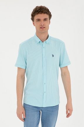 پیراهن آبی مردانه یقه پیراهنی U.S. Polo Assn. - کد 833115113