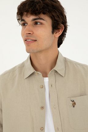 پیراهن خاکی مردانه یقه کلاسیک U.S. Polo Assn. - کد 834739574