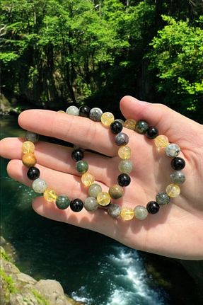 دستبند جواهر رنگی زنانه سنگ طبیعی NBS Beautiful Naturel Stones - کد 897531105