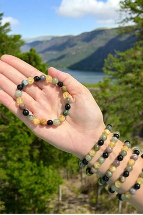دستبند جواهر رنگی زنانه سنگ طبیعی NBS Beautiful Naturel Stones - کد 897531105