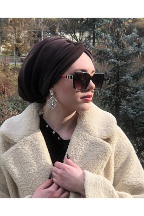 کلاه شنای حجاب قهوه ای زنانه Ambargo - کد 897535639