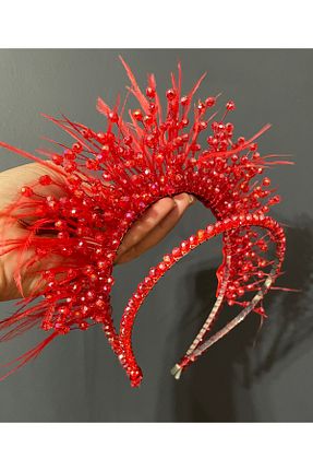 تاج قرمز زنانه سنگ کریستال DesaAccessories - کد 897548207