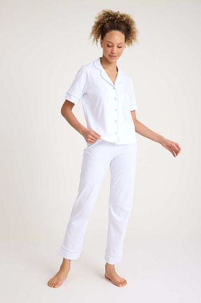 ست لباس راحتی سفید زنانه ساده No52 HomeWear - کد 897566204