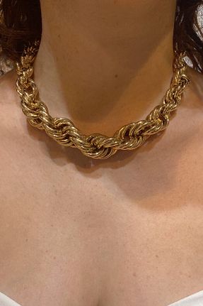 گردنبند استیل ( فولاد ) طلائی زنانه استیل (فولاد) Chic Latife - کد 877221767
