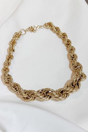 گردنبند استیل ( فولاد ) طلائی زنانه استیل (فولاد) Chic Latife - کد 877221767