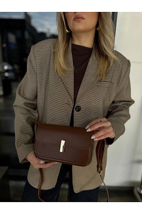 کیف دوشی قهوه ای زنانه چرم مصنوعی NİSSEA.CO - کد 897565106