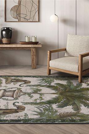 فرش سبز قابل شستشو Rugs Modern Halı - کد 897563637