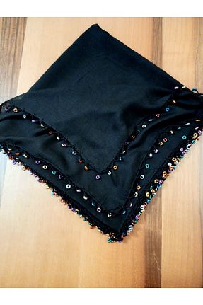 روسری مشکی پلی استر yörük tuhafiye - کد 897584182