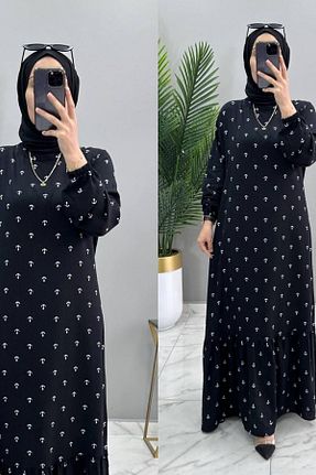لباس سایز بزرگ مشکی زنانه ویسکون Mercan - کد 898105564