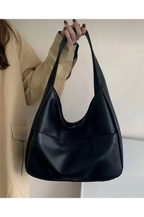 کیف دوشی مشکی زنانه چرم مصنوعی NBİBAGS - کد 775555212