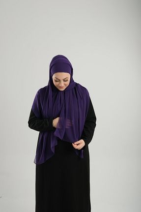 شال بنفش زنانه شیفون HÜRREM BONE - کد 897617281