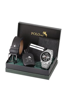 ست ساعت مچی مشکی مردانه فلزی polo air - کد 897625888