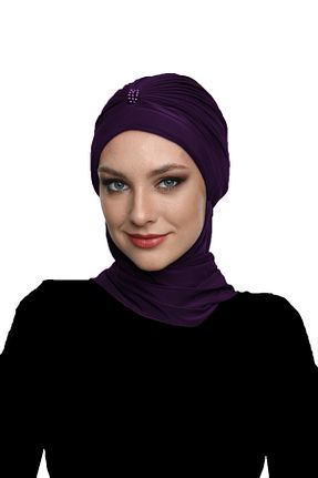 کلاه شنای حجاب بنفش زنانه fidan bone - کد 51147962