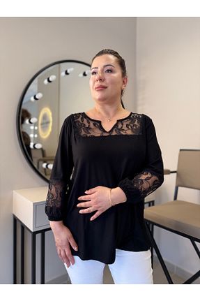 بلوز سایز بزرگ مشکی زنانه سایز بزرگ garajmood - کد 897647282