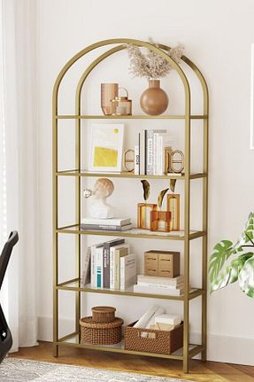 قفسه کتاب طلائی 185 سانتی متر tino furniture - کد 211920530