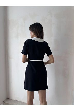 لباس مجلسی و فارغ التحصیلی مشکی زنانه آستین کوتاه MODA DURAĞI - کد 897644521